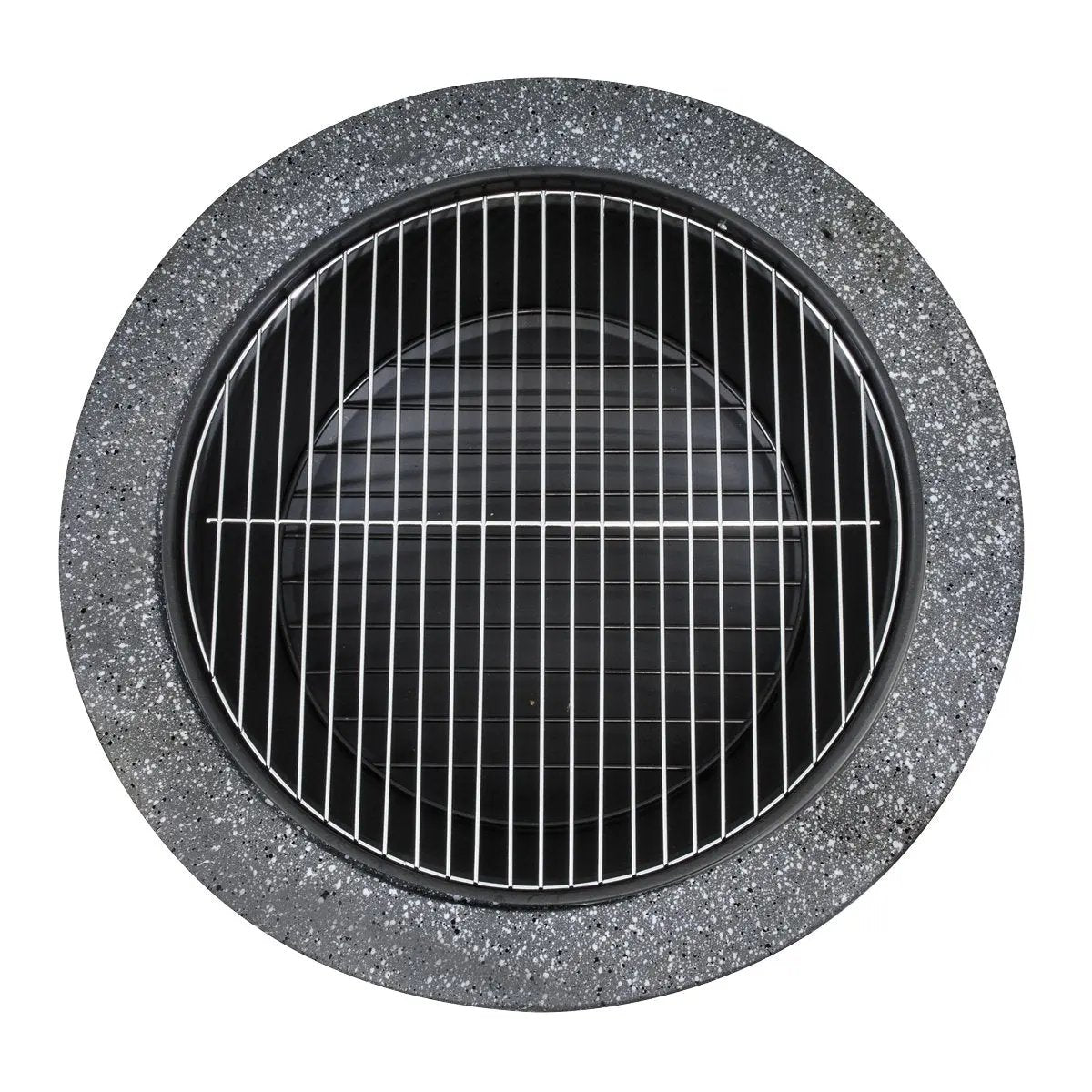 Dellonda DG191 Round MgO Fire Pit with BBQ Grill Ø75cm Safety Mesh Screen - Dark Grey Dellonda