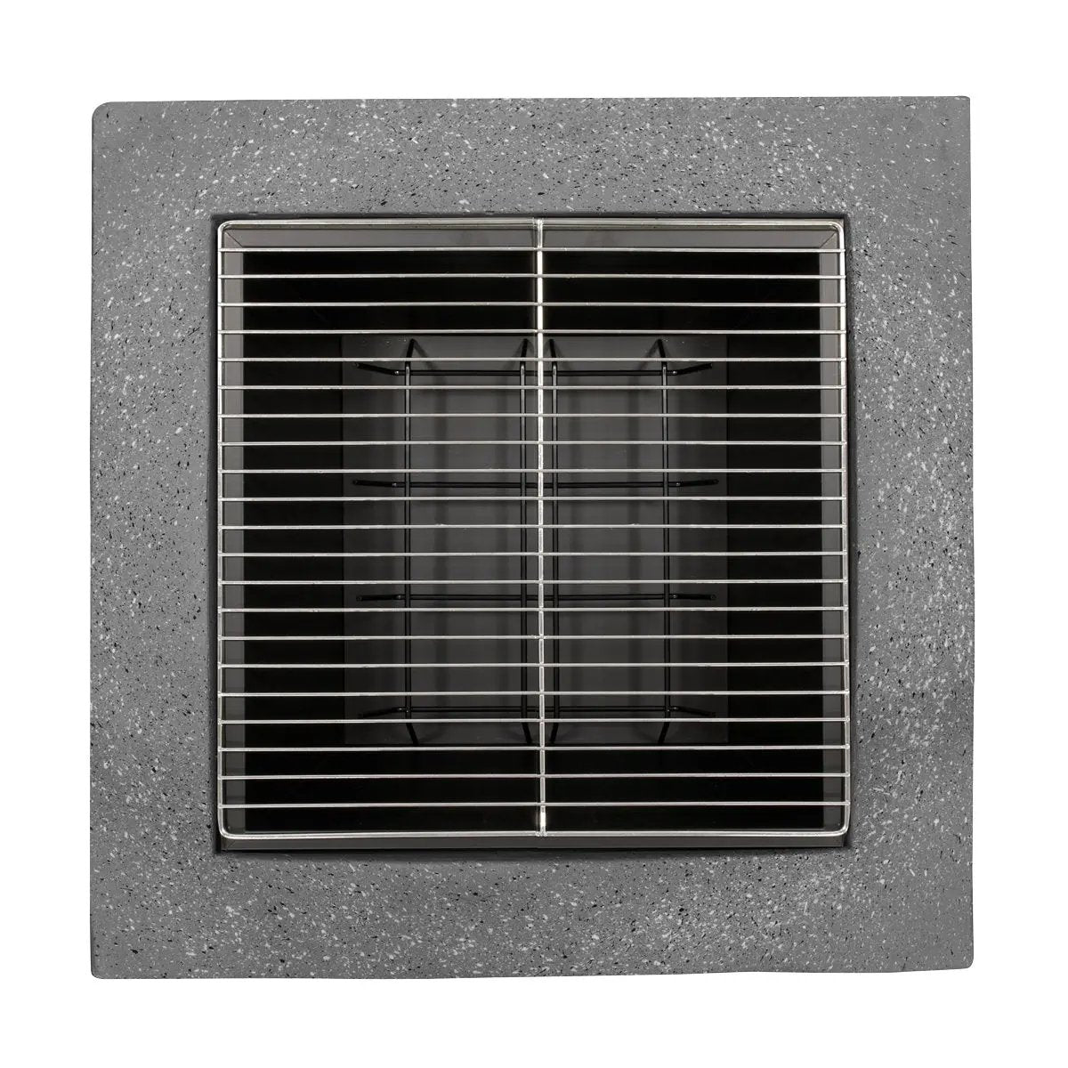 Dellonda DG193 Square MgO Fire Pit with BBQ Grill Safety Mesh Screen and Fire Poker Magnesium Oxide Suitable for Wood and Charcoal Dark Grey Dellonda