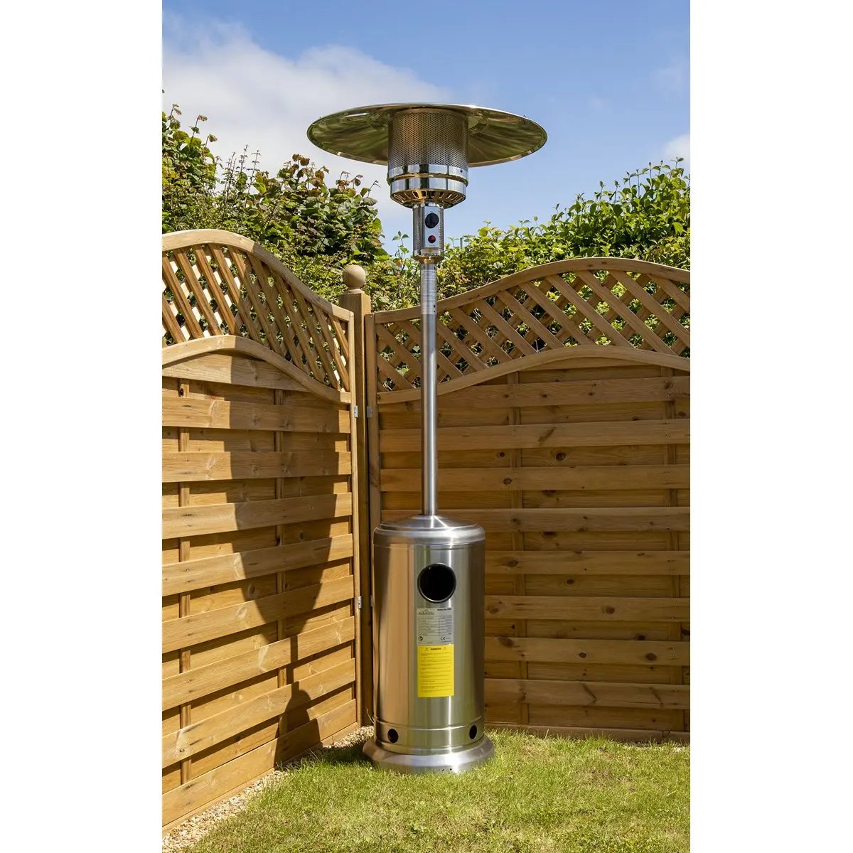 Dellonda DG2 13kW Stainless Steel Commercial Gas Outdoor Garden Patio Heater Wheels Dellonda