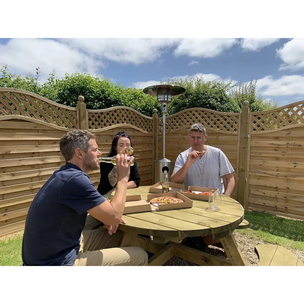 Dellonda DG2 13kW Stainless Steel Commercial Gas Outdoor Garden Patio Heater Wheels Dellonda