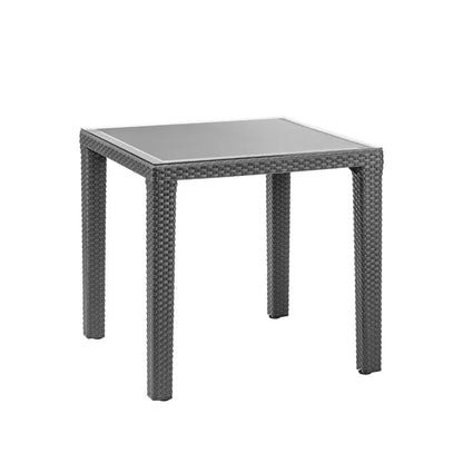 Dellonda DG207 Dining Table Weather Resistant Glass Top 80x80cm Anthracite Dellonda