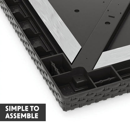 Dellonda DG207 Dining Table Weather Resistant Glass Top 80x80cm Anthracite Dellonda