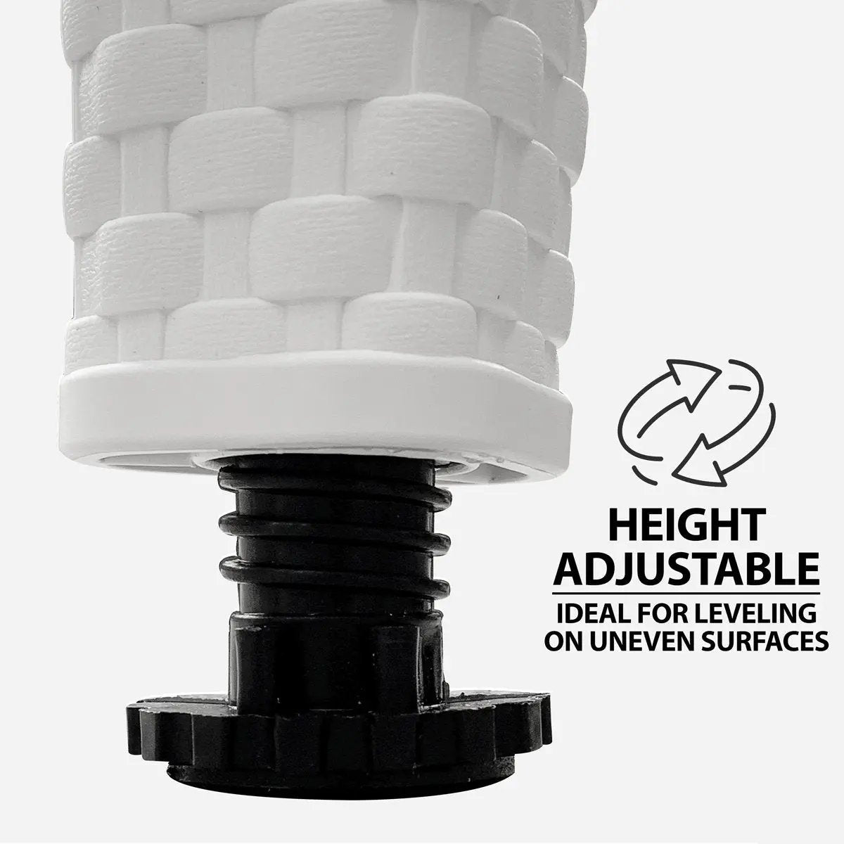 Dellonda DG208 Dining Table Weather Resistant Glass Top 80x80cm White Dellonda