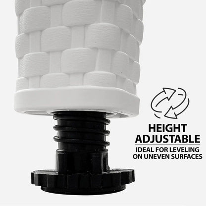 Dellonda DG208 Dining Table Weather Resistant Glass Top 80x80cm White Dellonda