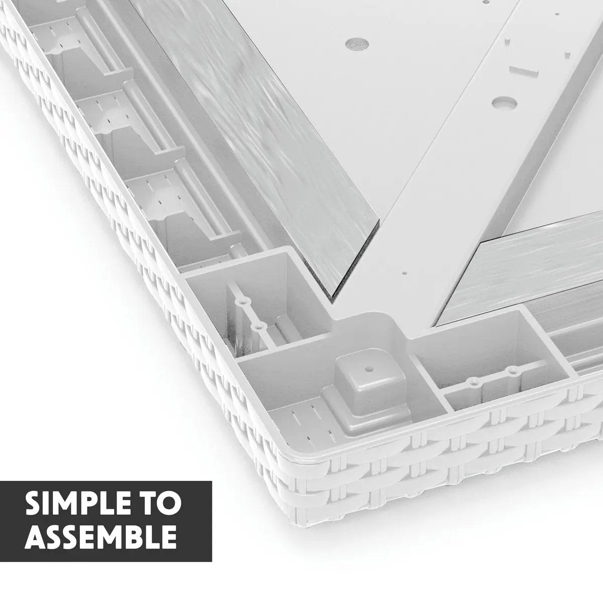 Dellonda DG208 Dining Table Weather Resistant Glass Top 80x80cm White Dellonda