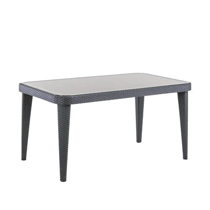 Dellonda DG209 Outdoor Dining Table Weather Resistant Body Glass Table 90x150cm Dellonda