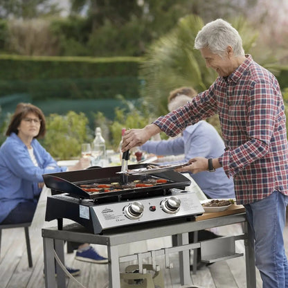 Dellonda DG21 2 Burner Portable Gas Plancha 5kW BBQ Griddle Stainless Steel Dellonda
