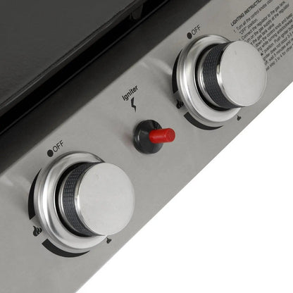Dellonda DG22 3 Burner Portable Gas Plancha 7.5kW BBQ Griddle Stainless Steel Dellonda