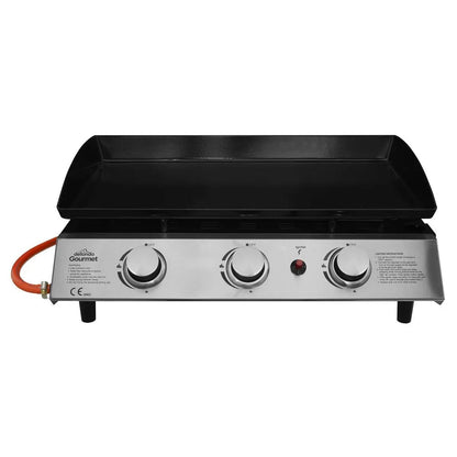 Dellonda DG22 3 Burner Portable Gas Plancha 7.5kW BBQ Griddle Stainless Steel Dellonda