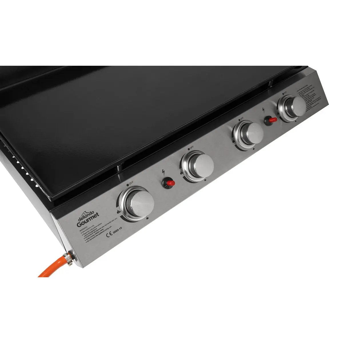 Dellonda DG23 4 Burner Portable Gas Plancha 10kW BBQ Griddle Stainless Steel Dellonda