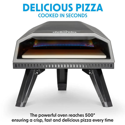 Dellonda DG257 Gas Pizza Oven with Gas Regulator Water Resistant Cover/Carry Bag & 12" Pizza Peel Dellonda