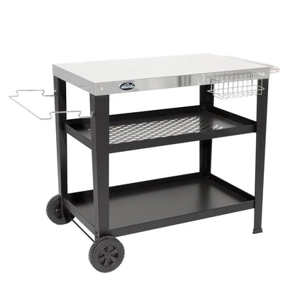 Dellonda DG263 Barbecue/Plancha Trolley for Outdoor Grilling/Cooking with Utensil Holder Stainless Steel Dellonda