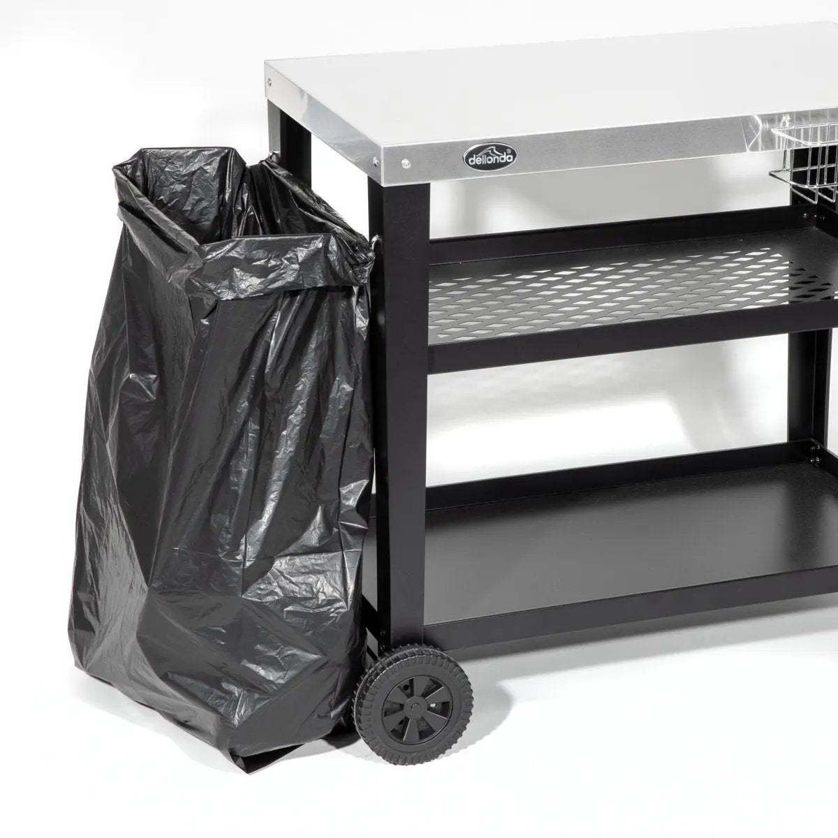 Dellonda DG263 Barbecue/Plancha Trolley for Outdoor Grilling/Cooking with Utensil Holder Stainless Steel Dellonda