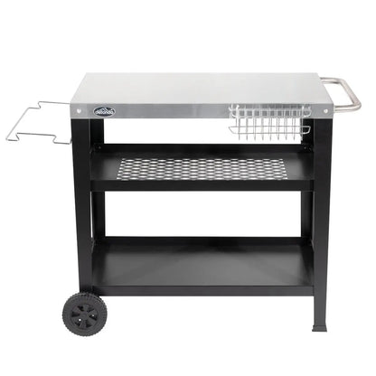 Dellonda DG263 Barbecue/Plancha Trolley for Outdoor Grilling/Cooking with Utensil Holder Stainless Steel Dellonda