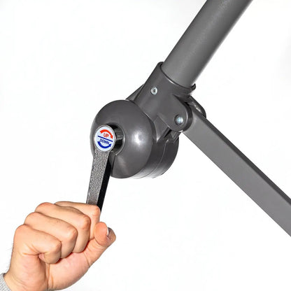 Dellonda DG264 Ø3m Banana Parasol/Umbrella for Garden Patio with Crank Handle 8 Ribs and Cover Grey Canopy Dellonda