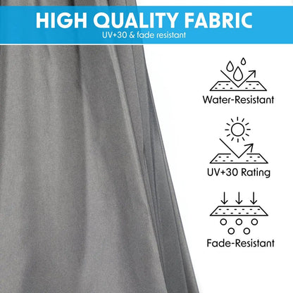 Dellonda DG264 Ø3m Banana Parasol/Umbrella for Garden Patio with Crank Handle 8 Ribs and Cover Grey Canopy Dellonda