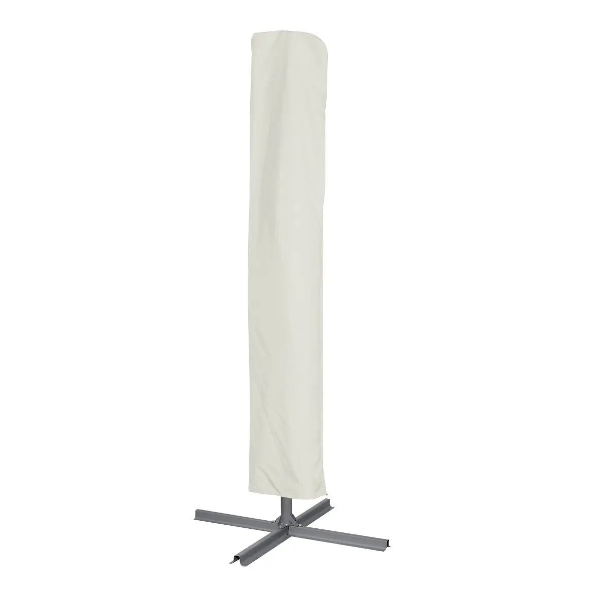 Dellonda DG265 Ø3m Banana Parasol/Umbrella for Garden Patio with Crank Handle 8 Ribs and Cover Cream Canopy Dellonda