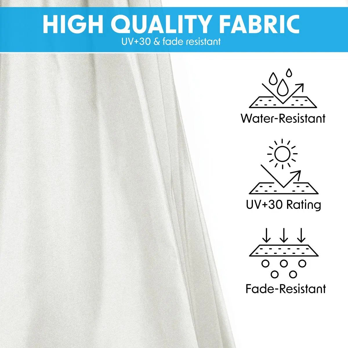 Dellonda DG265 Ø3m Banana Parasol/Umbrella for Garden Patio with Crank Handle 8 Ribs and Cover Cream Canopy Dellonda