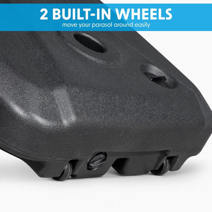 Dellonda DG266 60L Fillable Parasol Base with Wheels and Cross Base Water or Sand Filled Dellonda