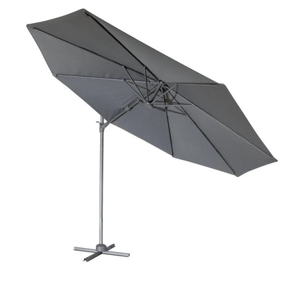 Dellonda DG267 Ø3m Garden/Patio Cantilever Parasol/Umbrella with Crank Handle Tilt 360° Rotation and Cover Grey Dellonda