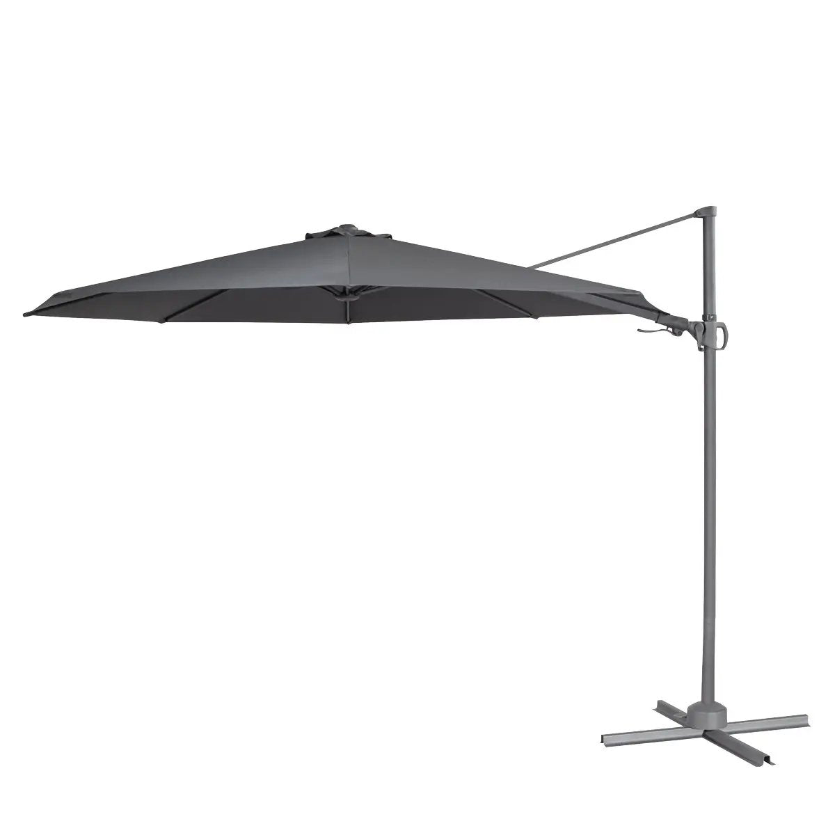 Dellonda DG267 Ø3m Garden/Patio Cantilever Parasol/Umbrella with Crank Handle Tilt 360° Rotation and Cover Grey Dellonda