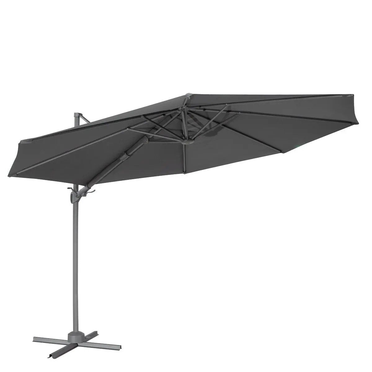Dellonda DG267 Ø3m Garden/Patio Cantilever Parasol/Umbrella with Crank Handle Tilt 360° Rotation and Cover Grey Dellonda