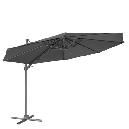 Dellonda DG267 Ø3m Garden/Patio Cantilever Parasol/Umbrella with Crank Handle Tilt 360° Rotation and Cover Grey Dellonda