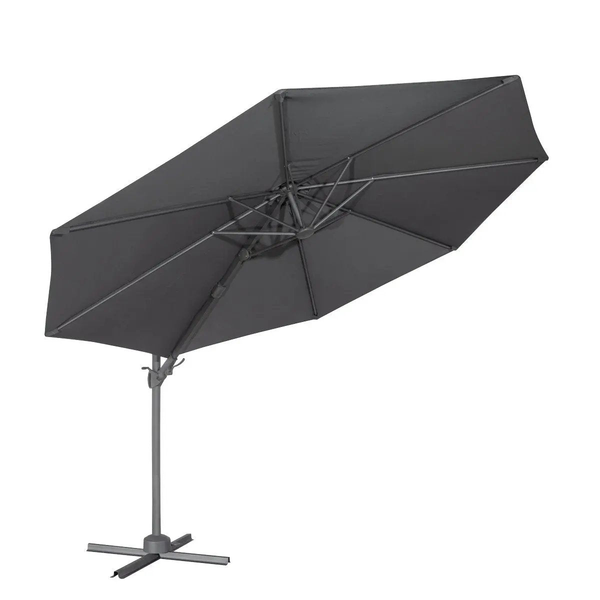 Dellonda DG267 Ø3m Garden/Patio Cantilever Parasol/Umbrella with Crank Handle Tilt 360° Rotation and Cover Grey Dellonda