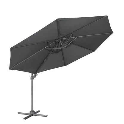 Dellonda DG267 Ø3m Garden/Patio Cantilever Parasol/Umbrella with Crank Handle Tilt 360° Rotation and Cover Grey Dellonda