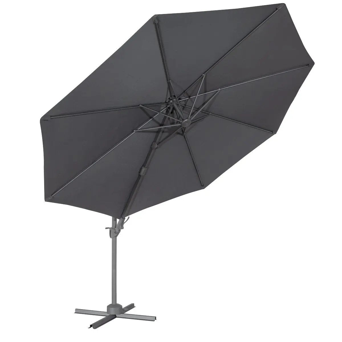 Dellonda DG267 Ø3m Garden/Patio Cantilever Parasol/Umbrella with Crank Handle Tilt 360° Rotation and Cover Grey Dellonda