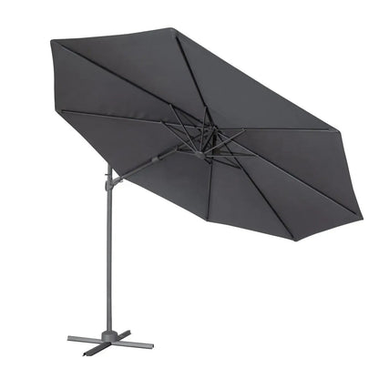 Dellonda DG267 Ø3m Garden/Patio Cantilever Parasol/Umbrella with Crank Handle Tilt 360° Rotation and Cover Grey Dellonda