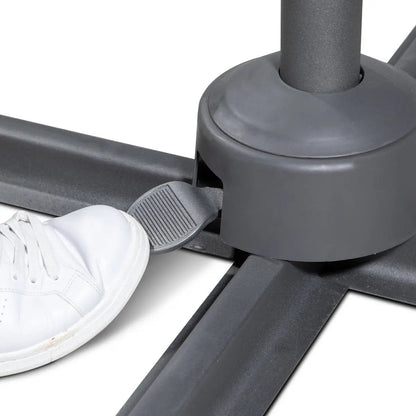 Dellonda DG267 Ø3m Garden/Patio Cantilever Parasol/Umbrella with Crank Handle Tilt 360° Rotation and Cover Grey Dellonda