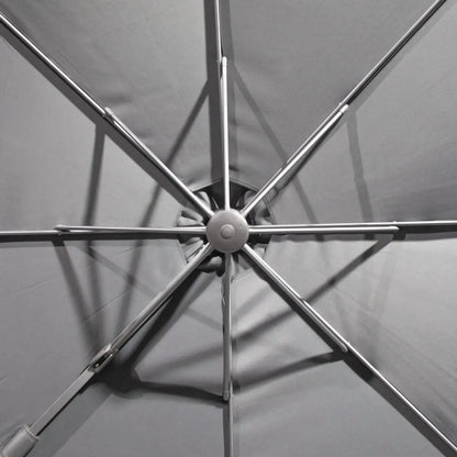 Dellonda DG267 Ø3m Garden/Patio Cantilever Parasol/Umbrella with Crank Handle Tilt 360° Rotation and Cover Grey Dellonda