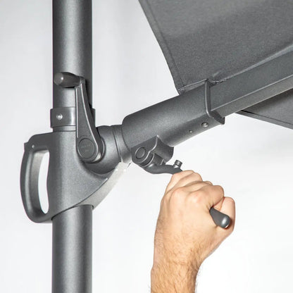 Dellonda DG267 Ø3m Garden/Patio Cantilever Parasol/Umbrella with Crank Handle Tilt 360° Rotation and Cover Grey Dellonda