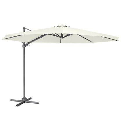 Dellonda DG268 Ø3m Garden/Patio Cantilever Parasol/Umbrella with Crank Handle 360° Rotation Tilt and Cover Cream Dellonda