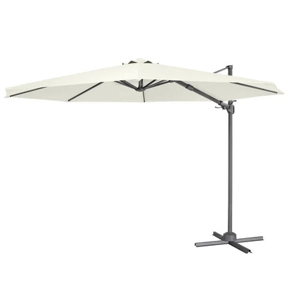 Dellonda DG268 Ø3m Garden/Patio Cantilever Parasol/Umbrella with Crank Handle 360° Rotation Tilt and Cover Cream Dellonda