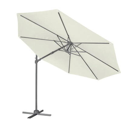 Dellonda DG268 Ø3m Garden/Patio Cantilever Parasol/Umbrella with Crank Handle 360° Rotation Tilt and Cover Cream Dellonda