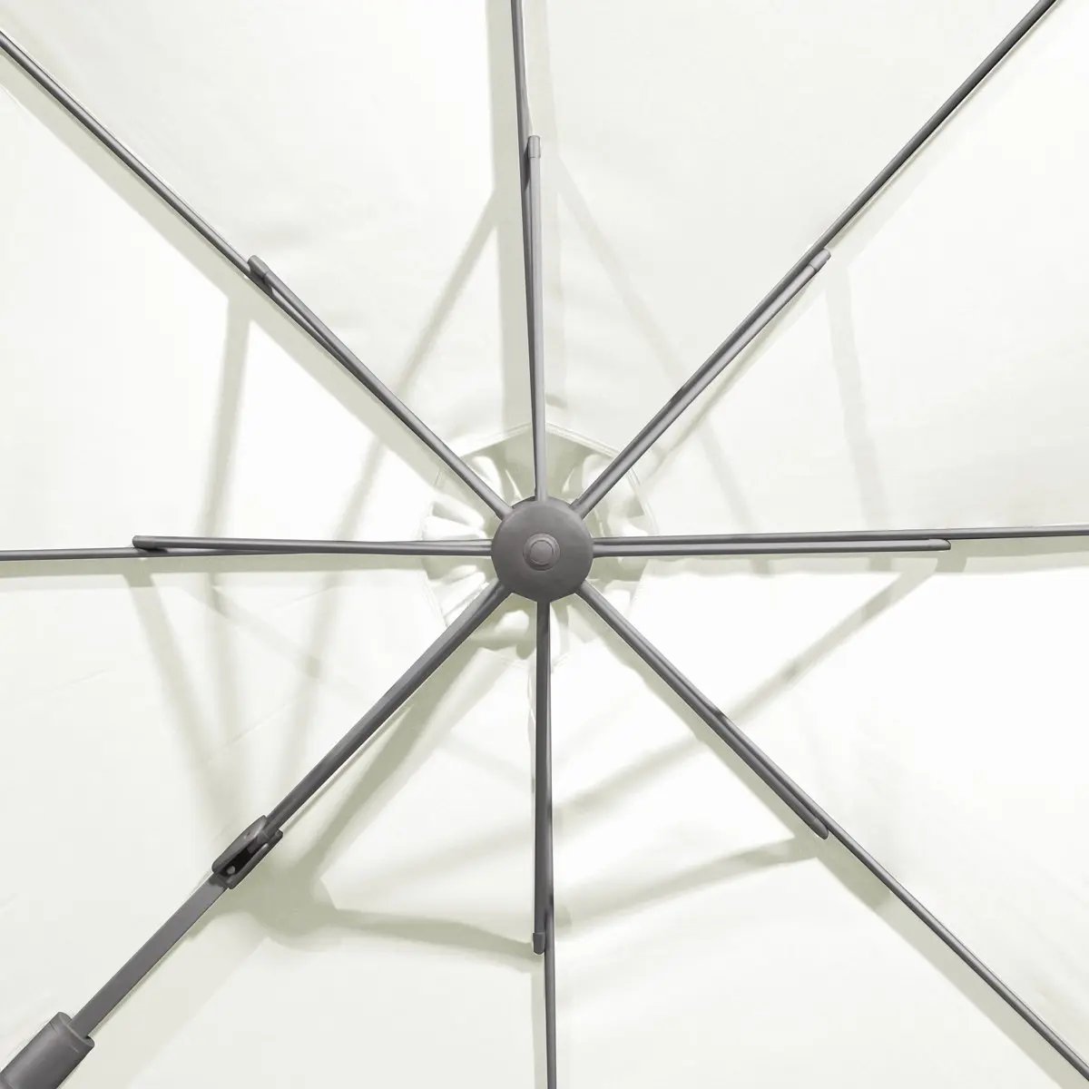 Dellonda DG268 Ø3m Garden/Patio Cantilever Parasol/Umbrella with Crank Handle 360° Rotation Tilt and Cover Cream Dellonda