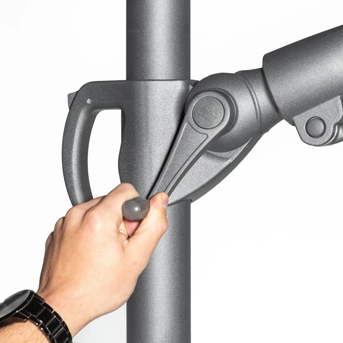 Dellonda DG268 Ø3m Garden/Patio Cantilever Parasol/Umbrella with Crank Handle 360° Rotation Tilt and Cover Cream Dellonda