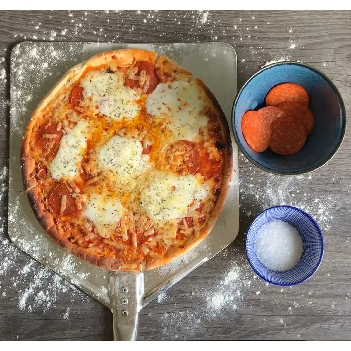 Dellonda DG39 Stainless Steel Pizza Peel 11 x 15" with 5" Wooden Handle Dellonda