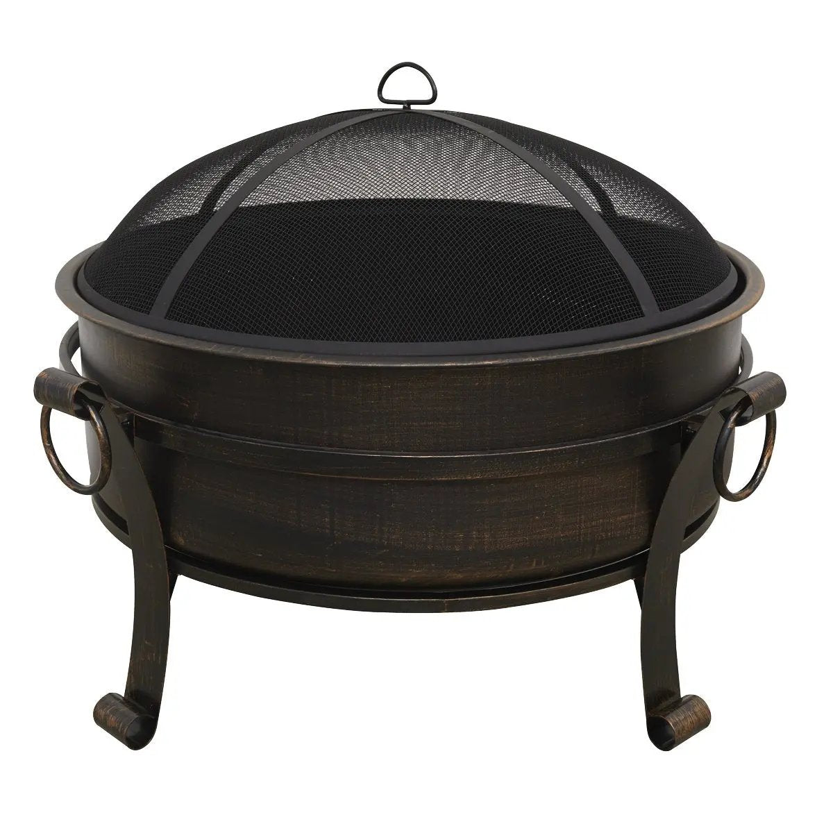 Dellonda DG42 30" Deluxe 2-in-1 Outdoor Fire Pit & Coffee Table Antique Bronze Effect Dellonda