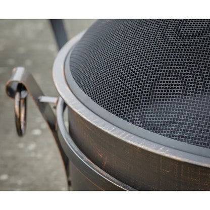 Dellonda DG42 30" Deluxe 2-in-1 Outdoor Fire Pit & Coffee Table Antique Bronze Effect Dellonda