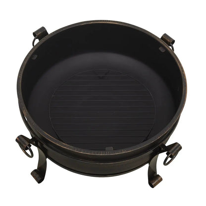 Dellonda DG42 30" Deluxe 2-in-1 Outdoor Fire Pit & Coffee Table Antique Bronze Effect Dellonda