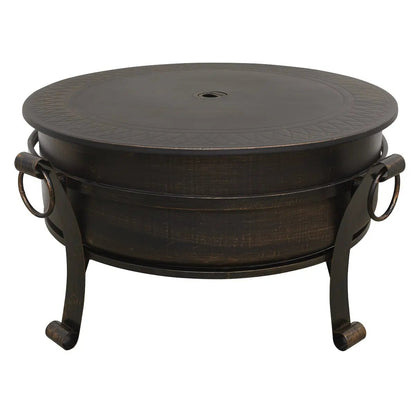 Dellonda DG42 30" Deluxe 2-in-1 Outdoor Fire Pit & Coffee Table Antique Bronze Effect Dellonda