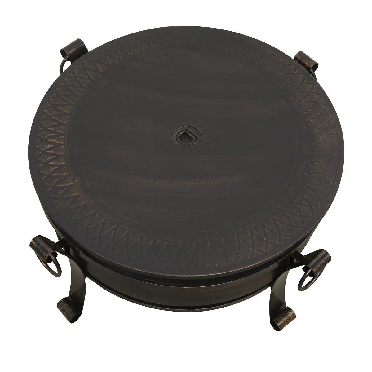 Dellonda DG42 30" Deluxe 2-in-1 Outdoor Fire Pit & Coffee Table Antique Bronze Effect Dellonda