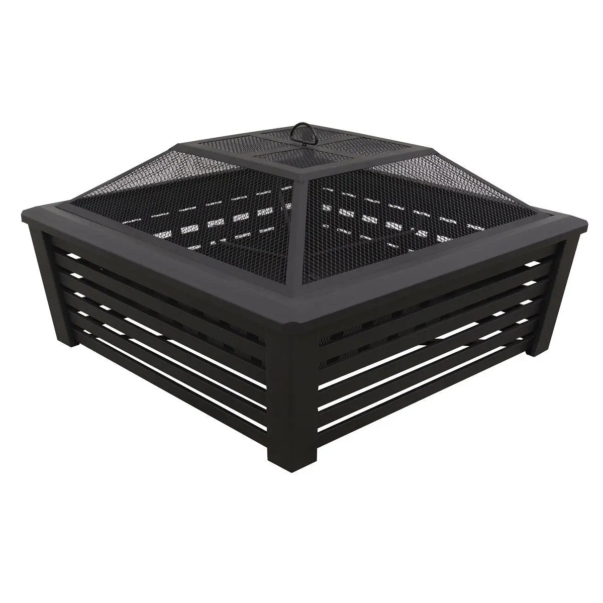Dellonda DG43 35" Square Outdoor Fire Pit Black Dellonda