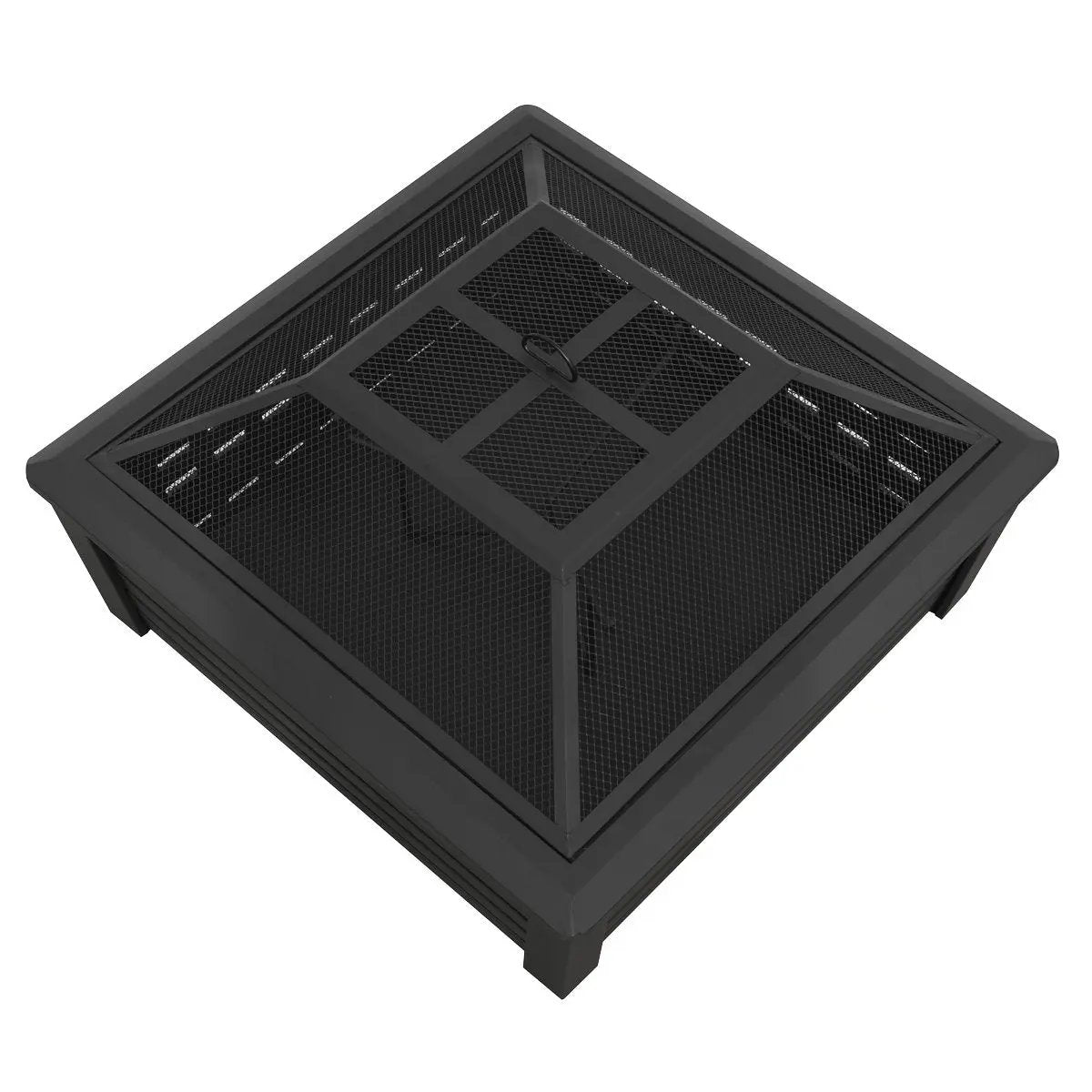 Dellonda DG43 35" Square Outdoor Fire Pit Black Dellonda