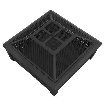 Dellonda DG43 35" Square Outdoor Fire Pit Black Dellonda