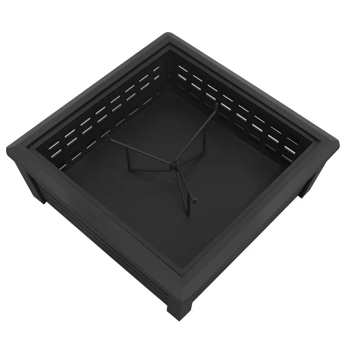 Dellonda DG43 35" Square Outdoor Fire Pit Black Dellonda