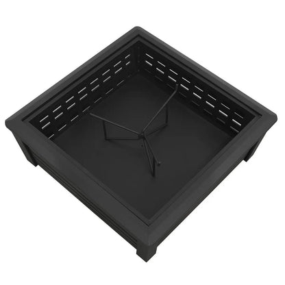Dellonda DG43 35" Square Outdoor Fire Pit Black Dellonda